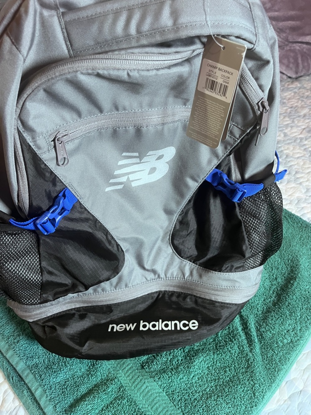 New Balance Gray, Black and Blue Men's Backpack